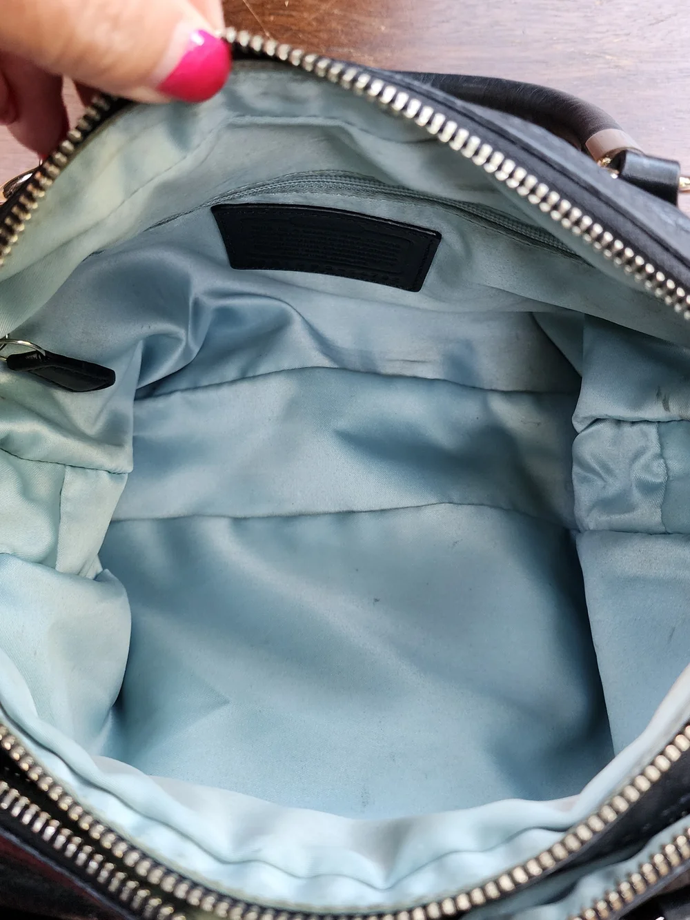 COACH Kristin Black Leather Satchel Handbag Y2K Archival Silver Clasp